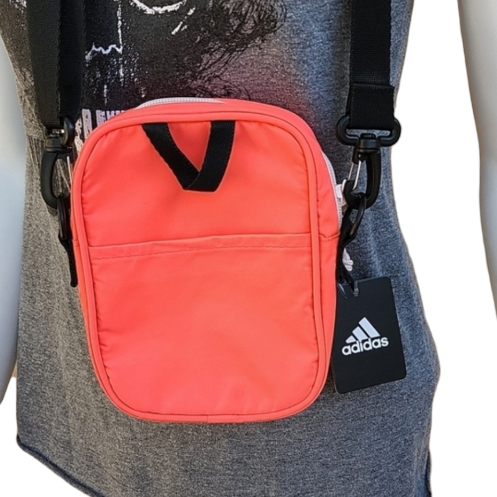 adidas Core Festival Mini Crossbody Bag Travel Running RARE Neon Pink Signal - Picture 5 of 16